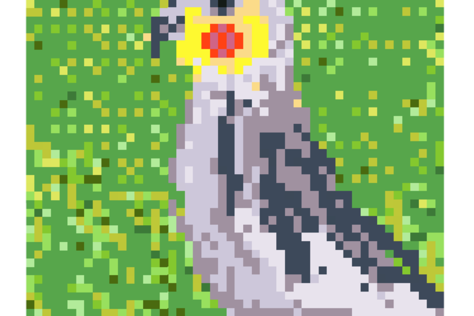 Nymphensittich in Pixelart